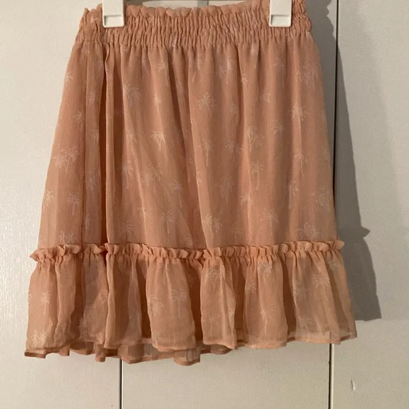 LC Lauren Conrad Orange Smocked Bubble Mini Skirt - Picture 2 of 6